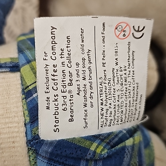 2007 Starbucks Bearista Golf Bear plush stuffed 63rd Edition Bear Collection - Picture 5 of 12
